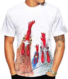 Men's T Shirts Summer T-shirt 3D Funny Chicken Shirt Beer Print Men Fashion T-shirts Kids Clothing High Quality Casual
