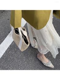 Skirts Early Spring 2023 Pearl Skirt Beige Crotch Covering Thin White Gauze Design G Grade Sense Mid-length Style