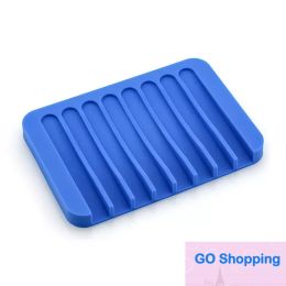 Classic Soap Dish with Drain Silicone Soap Holder for Shower Bathroom Self Draining Waterfall Soap Tray 16colors