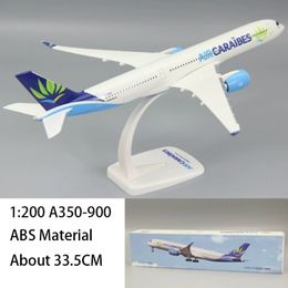 Aircraft Modle 1/200 Scale A350-900 Air CARAIBES Airline Aircraft Plastic ABS Assembly Plane Model Airplanes Model Toy For Collection 230725