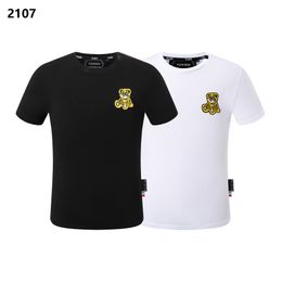 PLEIN BEAR T SHIRT Mens Designer Tshirts Brand Clothing Rhinestone PP Skulls Men T-SHIRT ROUND NECK SS SKULL Hip Hop Tshirt Top Tees 16506