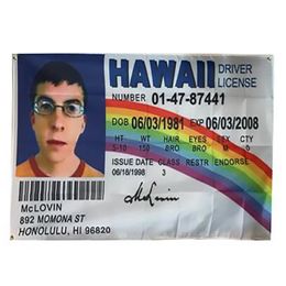 90x150cm 3x5 fts McLovin Flag Fake ID Driver License Banner whole factory 304k