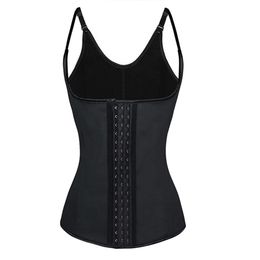 Women Latex Waist Trainer Corset Vest 9 Steel Boned Underbust Bustier Corselet Sexy Slimming Belt Waist Cincher Body Shapewear289k