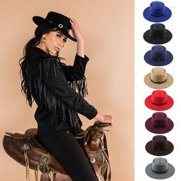 Berets Men Women Wide Brim Woolen Boater Hats Sombrero Sunhat Pork Pie Top Sailor Caps Party Travel Outdoor Size US 7 1/4 UK L