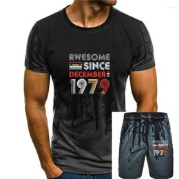 Men's Tracksuits Vintage Awesome Since December 1979 40th Birthday T Shirt Comical Spring Leisure Letters Designs Over Size S-5XL Cotton