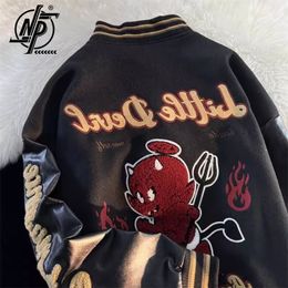 Mens Jackets Little Devil Baseball Uniform Embroidery Varsity Men Streetwear Harajuku Bomber Outerwear Casual Oversized Fashion Coats 230726