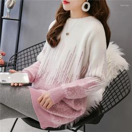 Women's Sweaters Imitation Mink Velvet Knitting Sweater For Women Autumn Winter Pullover Ladies Mid-length Loose Fashion Kni Tops Female