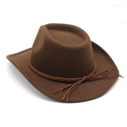 Berets Western Cowboy Hat Fashion Riding Men And Women Children Wool Bowler National Wind Felt Big Eaves