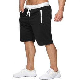 New Men's Sweatshirt Shorts Top Gym Men's Workout Pockets Zipper Bungee Cord and Beach Adult Summer Cropped Pants