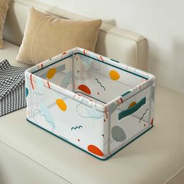 Storage Baskets Stainless Steel Frame Organiser Storage Box PVC Closet Organisers Drawer Storage Basket Foldable Toy Sundries Storage Container