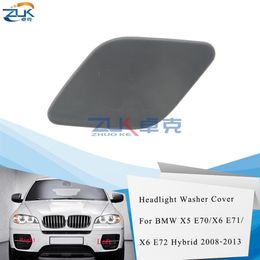 ZUK Headlight Headlamp Washer Spray Nozzle Cover Cap Lid Case Primed For BMW X5 E70 X6 E71 E72 2008-2013 51657052427 51657052428253W