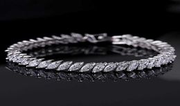 SilverGold Crystal Wedding Jewellery Bangles Bracelets for Women Costume Jewellery Cubic Zirconia Diamond Bridal Chain Bracelet2944779