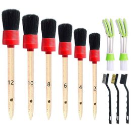 11 Pcs Auto Detailing Brush Set for Cleaning Wheels Interior Exterior Leather Including Premium Detail Air Conditioner car cleaner279w