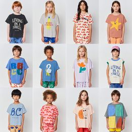 T-shirts Bobo Korea Childrens T-shirt Spring Summer Ins-style Baby Boys and Girls Casual Cartoon Short Sleeve Tops Shorts 1-11Y 230725