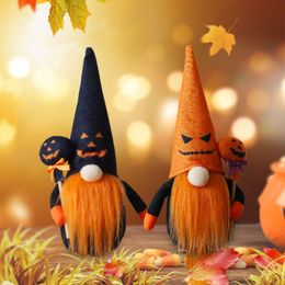 Other Event Party Supplies Halloween Decorations Dwarf Doll Window Decoration Scary Pumpkin Faceless Top Hat Doll Ornament Supply 230726