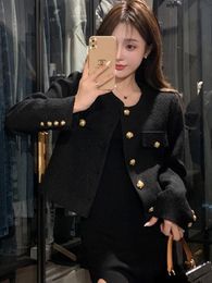 Suits High Quality Fashion Small Fragrance Tweed Jacket Coat Women Korean Elegant Coats 2023 New Spring French Vintage Outerwear Top