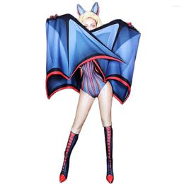 Stage Wear Bat Cosplay Bodysuits Printing Halloween Role Playing Costume Rave Festival Personality Performance Theatrical For Women