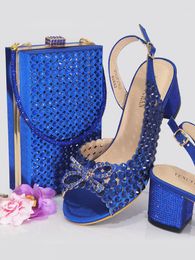 Dress Shoes Doershow Charming And Bag Matching Set With Blue Selling Women Italian For Party Wedding! HUY1-13