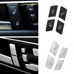 Car Door lock Unlock Buttons Sequins Decoration Cover Stickers Trim Fit For Mercedes Benz C E Class W204 W212 Auto Accessiores255J