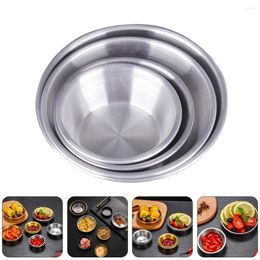 Dinnerware Sets 4 Pcs Mixed Nut Butter Metal Portion Cups Stainless Steel Dishes Appetiser Japanese Sushi Dipping Bowl Plate