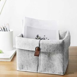 Storage Baskets Felt Closet Socks Box Foldable with Pull Ring Baskets Hand Sewing Magazine Books Organizing Box for Living Room R230726