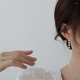 Dangle Earrings 2023 Long Style Genuine Zircon Earring For Women Bling Transparent Zirconia Gorgeous Stud Wedding Jewelry Gift