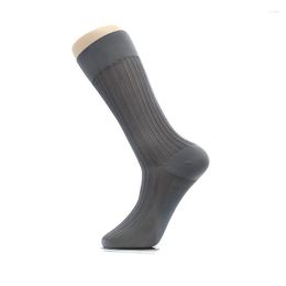 Men's Socks Business Formal Dress Sheer Stockings Sexy Elastic Nylon Stocking High Quality Striped