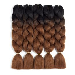 Ombre Braiding Hair 24 Inch Jumbo Braiding Hair Extension For Braids Twist 100G/pcs Hot Water Seal Soft Synthetic Fibre J2