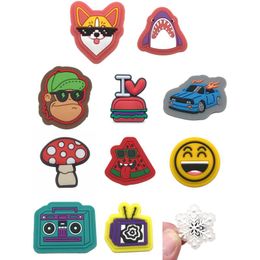 Shoe Parts Accessories Lot Different Charms Cartoon Diy Clog Sandals Buttons Decoration Rubber Pvc For Kids Gift Drop Delivery