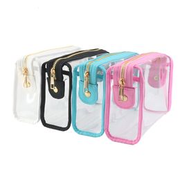 Cosmetic Bags PVC Transparent Nylon Waterproof Cosmetic Bag for Women Clear Make up Bag Pouch 230726