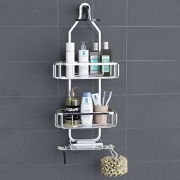 Bathroom Shelves Wall Bathroom Hanging Shower Shelves Mount Basket Shelf Shower Storage Rack Holder WC Shampoo Organizer Bathroom Accessories 230725