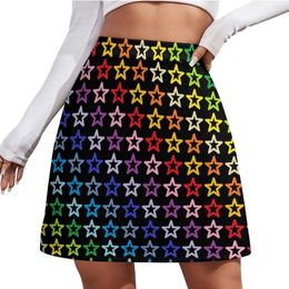 Rainbow Skirt Female Gay Pride Flag Print Cute Mini Skirts Summer Street Fashion High-waisted Oversized Casual A-line Skirt