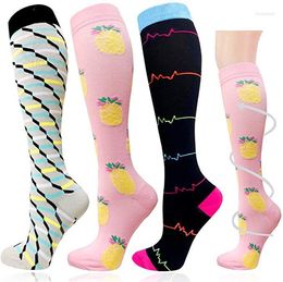 Sports Socks Compression Anti Fatigue Breathable Travel Activities Fit For Nurses Shin Splints Flight Professional Men