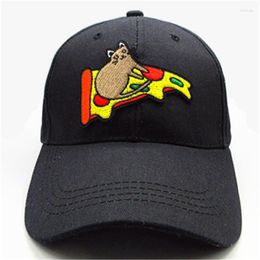 Ball Caps 2023 Cartoon Pizza Embroidery Cotton Baseball Cap Hip-hop Adjustable Snapback Hats For Men And Women 107