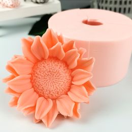 Candles HC0284 PRZY Big Small Sunflower Flower Mould Silicone Decoration Plant Soap Moulds Flowers Candle Moulds Bouquet Making Clay Resin 230726