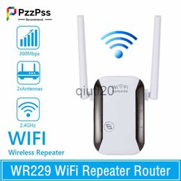 Routers PzzPss Wireless WiFi Repeater Router 2.4G 300Mbps Network Signal Amplifier WR229 IIEEE802.11 b/g/n 2 Antenna WiFi Booster Home x0725