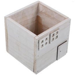 Decorative Flowers Planter Box Succulents Small Wood Pot Houseplant Pots Bonsai Wooden Flower Tiestos Para Exterior Rustic