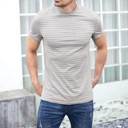 Men's T Shirts Mens Casual Pocket Sleeve Basic Summer Cotton Soft Tops Stylish Short Sleeved Top