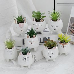 Vases Ceramic Animal Flower Pot Creative Personality Simple Plant Home Office Desktop