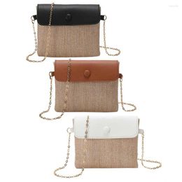 Evening Bags Woven Hand-Woven Handbag Fashion Chain Beach Straw Bag Casual Simple Portable Elegant Handmade Lightweight For Weekend Vacation