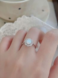 202 Fashion New Auspicious Treasure Ring Hot Sale Ring Female Flower Styling Fashion Hand Jewel Ring Versatile and Simple