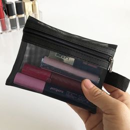 Mini Mesh Cosmetic Bag Women Portable Lipstick Bag Makeup Bag One Set Makeup Pouch Toiletry Bag Necessarie Feminina Kosmetyczka