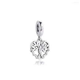 Loose Gemstones Authentic 925 Sterling Silver Charm Heart Family Tree Dangle Beads For Women Fits Original Bracelet DIY Jewellery Making