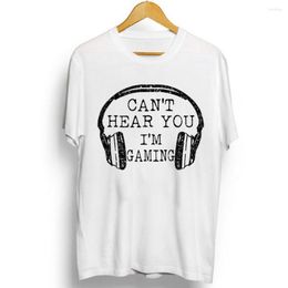 Men's T Shirts Funny Can't Hear You I'm Gaming Headset Graphic Shirt Games Gamer Gift Cotton Short Sleeve Harajuku