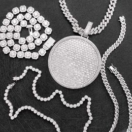 Wholesale Diamond Pendant Moissanite Hip Hop Style Charm Sterling Silver Full Gemstone 18k Pendant for Necklace