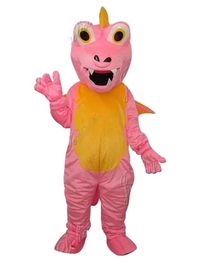 New Adult Professional Cartoon Pink Dragon Mascot Costume Party Christmas Fancy Dress Halloween