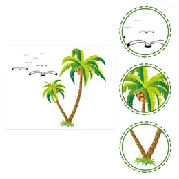 Decorative Flowers Hawaii Wall Decals Bedroom Decor Sticker Decorations Coconut Tree Stickers Family