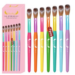 Nail Brushes 7PCS Acrylic Art Set for Powder System Colour Application Extension Carving Size 6 8 10 12 14 16 18 230726