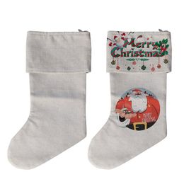 sublimation blank linen christmas stocking christmas decoration hot transfer printing consumables