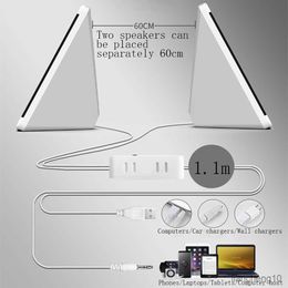 Portable Speakers Wired Computer Speakers Pieces PC Elevation Angle Horns Volume Control for Desktop Bass PC Notebook Smartphone and Tablet R230727